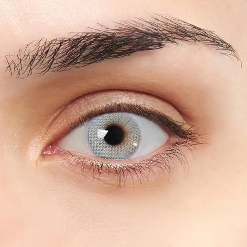 Topacio VIP Lenti a contatto colorate azzurre chiaro design super realistico 2 pezzi Annuali + kit con astuccio, pinzette e ventosa in silicone