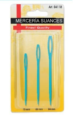 Agujas de Lana, de plástico, 3 Unidades, tamaños surtidos. Juego de agujas de coser lana, para manualidades, costura, niños...