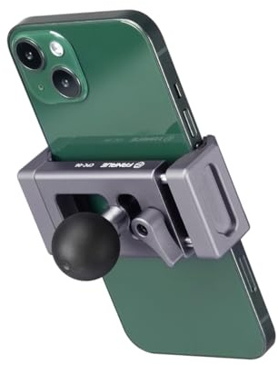 FANAUE Soporte para teléfono con Cabezal esférico de 1 Compatible con RAM mounts B tamaño Brazo de Doble Enchufe y Soporte para teléfono para Bicicleta y Moto para teléfonos Inteligentes 6-8,5