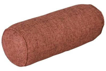shouzhigo Neck Roll Pillow,Round Bolster Pillow Support for Sleeping for Bed, Legs, Back and Yoga Removable Cover(5.9 * 15.7in) (brown)