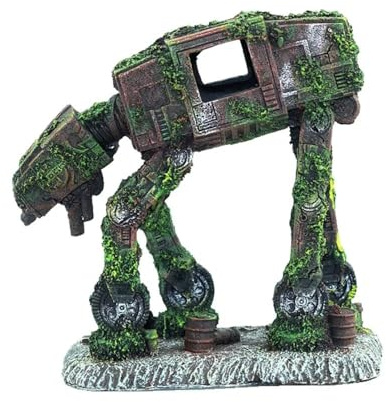 YZHZOM at-at Walker Aquarium Decorations Cool Fish Tank Decorations ATAT Walker Aquarium Decor Aquarium Castle Decor Betta Fish Hide Cave Ornament war Aquarium Decor
