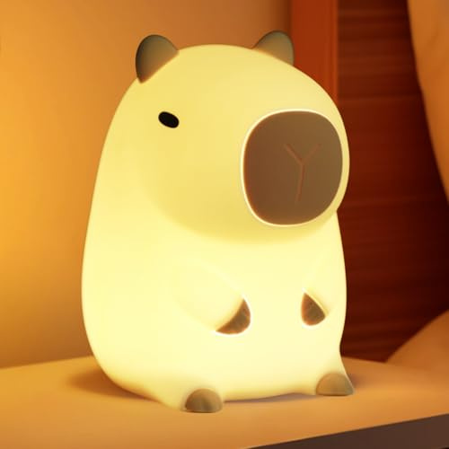 JMG-Myratts Belle veilleuse Capybara à intensité variable, ampoules Kawaii Capybara pour chambre d'enfant, veilleuse en silicone super doux, décoration de chambre d'enfant