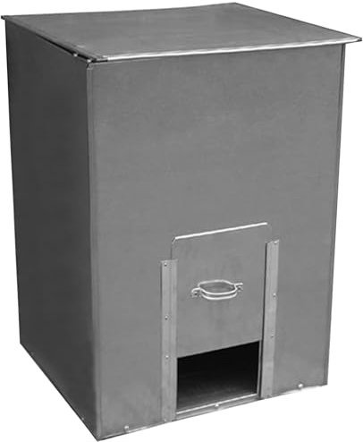 KetoPlastics Steel Coal Bunker Log Storage Galvanised Steel Bunker for Solid Fuels, Wood Kindling, Coal, Wood, Grit, Salt 150 Kilo No 3 Bunker Coal Store Bin