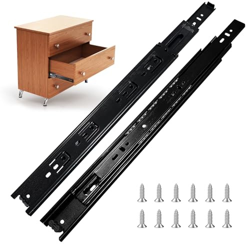 FCOUMY guias correderas para cajones 4 pares (8 piezas), 50,8 cm Guías para cajones, extensión completa con guías con rodamiento de bolas