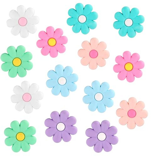 14pcs Aimant Fleur Frigo, Aimant Frigo Mignon en Silicone Aimant pour Casier Aimants Décoratifs Frigo Aimant Réfrigérateur pour Porte de Réfrigérateur Tableau Blanc Casier