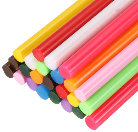 PATIKIL Hot Glue Sticks for Glue Gun, 24 Pcs Colored Hot Melt Adhesive Bulk Sticks for DIY Craft Projects Art Decoration Home Repairs, 12 Colors (7mm x 200mm)