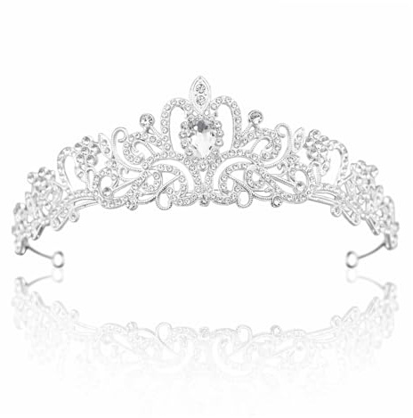 OIXEYA Coroncina Compleanno, Corona Regina, Corona, Tiara di Cristallo Donna, Corona Regina Strass, Diadema Sposa Brillante, Per Matrimonio, Compleanno, Carnevale, Festa