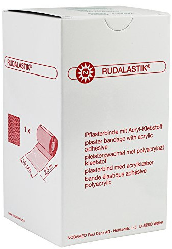 RUDALASTIK elastische Pflasterbinde mit Acryl-Klebstoff 2,5 m, Größen:2.5 m x 10 cm
