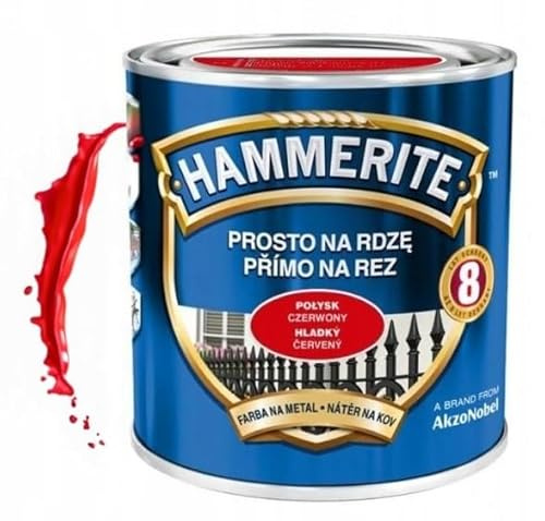 Hammerite Metallschutz-Lack Lack Rostschutz 0,7 l Glänzend (Glänzend Rot)