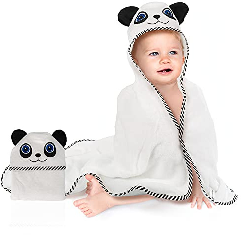 Ecomky Asciugamano per neonato con cappuccio, mantello da bagno per bambini, 100% cotone, progettato in Spagna, regalo per neonati, bambine da 1, 2, 3, 4 e 5 anni, unisex, 90 x 90 cm, morbido e