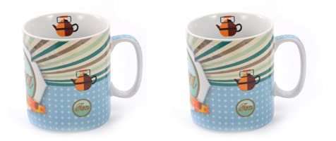 Teemando® Lot de 2 gobelets Jumbo en porcelaine Motif Henny 0,75 l