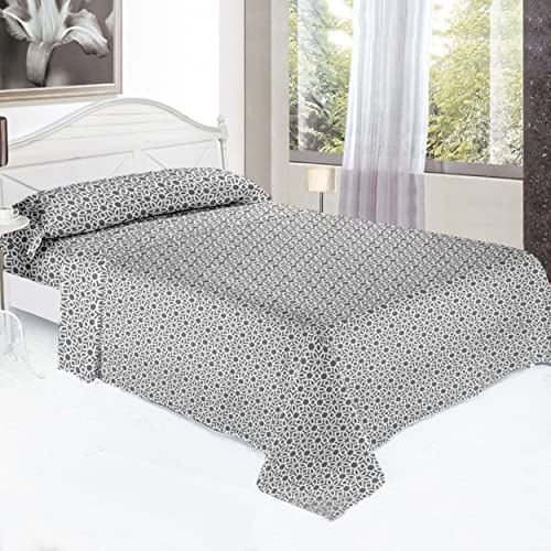Juego de Sábanas para Cama y Fundas de Almohada para Camas de 150 cm con 3 Piezas - Encimera 220x250CM, Bajera 150x190+26CM y Funda Almohada 45x160CM.(Alicante)