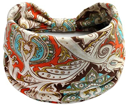 scicent Headbands for Women Wide Boho Floral Flower Leopard Head Scarfs Wraps Yoga Hair Bands Elastic Turbans P0047