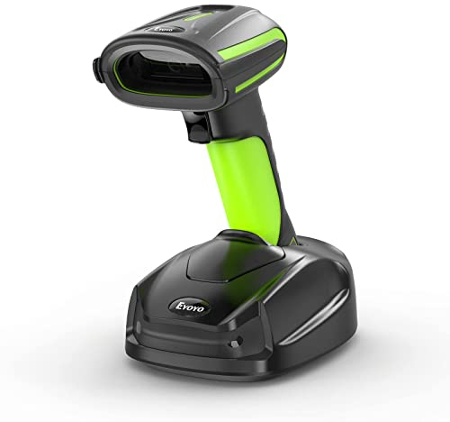 Eyoyo Wireless Industrial Barcode Scanner, 3-in-1 IP65 Waterproof Bluetooth Barcode Scanner für Inventarisierung, schnurlose ergonomische Handheld 1D 2D QR Barcode Scanner für Handy POS und Computer