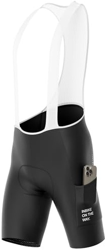 INBIKE Cykelbyxor för män med 3D-folie cykelshorts med hängslen MTB-shorts som andas snabbtorkande sommarcykelkläder, Svart, XXL