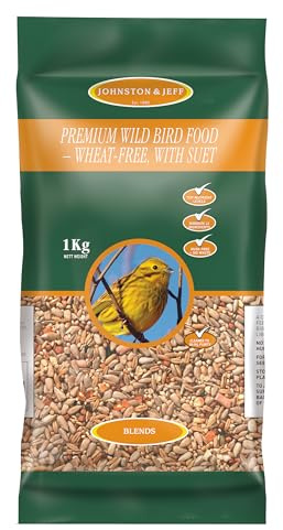 Johnston & Jeff 1kg Premium Wild Bird - Husk Free, with Suet Food Wildlife Seed