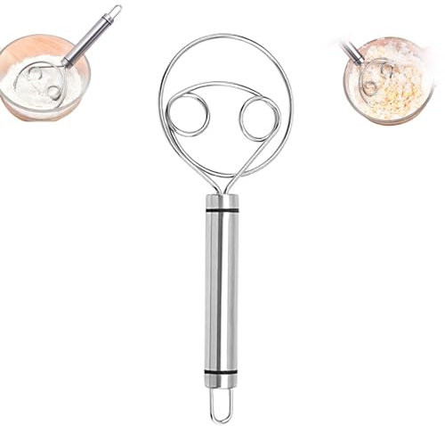 Magisk degvisp i rostfritt stål, dansk degvisp, handmixer for bröddeg, degvisp Rostfritt stål, rund visp for brödtillverkning /81(1Pcs)