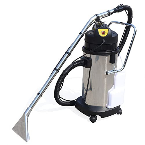 Macchina per la pulizia di tappeti, portatile, 40 l, per tappezzeria, 3 in 1, aspiratore a secco con testa lunga piatta, asciutta/bagnata e spazzola rotonda