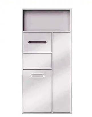 Doccia in acciaio inox – Contenitore da parete da incasso con angoli quadrati Cestino integrato per carta igienica e articoli da toeletta nizer Soluzione impermeabile per bagno e cucina