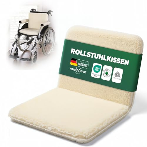 Novaliv Rollstuhl Sitzpolster Natur 50x80 cm – Weiches Sitzkissen für Rollstuhl & Stuhl – Gepolsterte Sitzauflage gegen Druckstellen – Komfortables Rollstühle Zubehör für Senioren Pflege