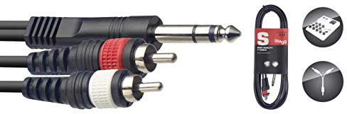 Stagg SYC2/PS2CM E 2 m S Series Stereo Phone to 2 x Male RCA Y-Cable