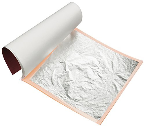 Or Gourmet essbares feuilles argent 8 x 8 cm, 25 feuilles