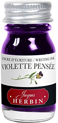 Jacques Herbin 11577T - Writing and drawing ink - Fountain pens and rollerballs - Violette pensee/ Pansy violet - 10 ml - Made in France - calligraphy