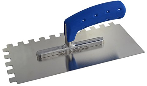 trebi profesional de acero inoxidable llana (dentada inoxidable, mango suave azul 12 x 12 x 12 mm