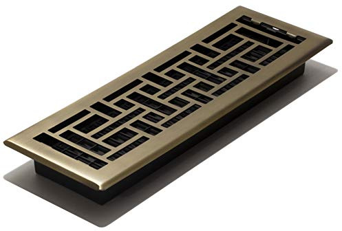 Decor Grates Register, Antique Brass Finish, 4x14 Inches