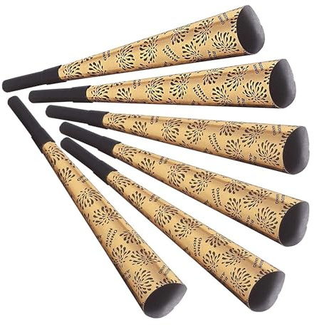 Widmann 7933I - Set de 6 trompetas con Sonido BUON Anno, Adulto Unisex, año Nuevo, 25 cm, Color Dorado