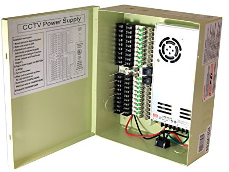 18 Output 29 Amp 12V DC CCTV Distributed Power Supply Box for Security Camera, UL Listed