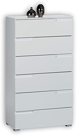 SPICE Kommode in Hochglanz Weiß - Modernes Sideboard mit viel Stauraum für Ihren Wohnbereich - 65 x 119 x 40 cm (B/H/T)