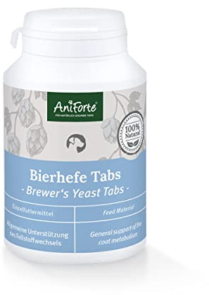 AniForte Bierhefe Hund Tabletten 250 Stück – Vitamin B für Hunde, mit Folsäure & Biotin, für glänzendes & kräftiges Fell, Vitale Haut, natürliche Vitamintabletten