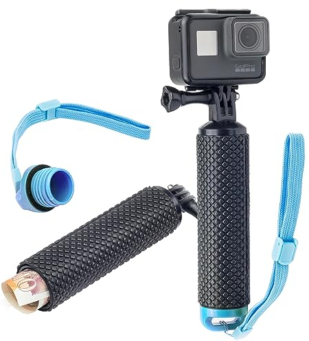 Digicharge Mango Flotante Agarre Impermeable Empuñadura para GoPro Lit Hero Hero13 13 MAX 2 Hero12 12, dji OSMO Action 5 Pro 4, Insta360, Cámara de Acción Deportiva Grip de Mano Flotador, Azul