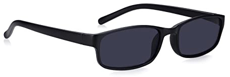 Read Optics Läsglasögon +1 till +3,5, glasögon med synstyrka, receptfria, tonade läsglasögon, Rektangulär – svart, +1.5