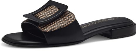 MARCO TOZZI Damen Pantoletten mit Blockabsatz Elegant, Schwarz (Black Comb), 40 EU