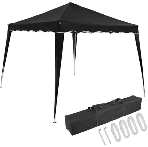 CASARIA® Tonnelle de Jardin 3x3m Pliante Pop-UP 4X parois latérales Protection UV 50+ Sac Tente Pliable imperméable pavillon Festival fête Capri Noir