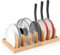 Winter Shore Deckel Organizer Küche aus Bambus - Wooden Dish Rack & Deckelhalter Küche - Töpfe & Pfannen Aufbewahrung - Pfannen Organizer für Küchenschränke - Wiederverwendbarer Bretthalter Küche
