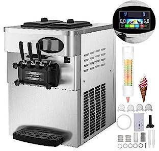 SmPinnaA 20-28L/H Macchina per Gelato Soft Controsoffitto Commerciale Tricolore 2+1 Sapori Coni Dolci Distributore Automatico di Attrezzature per Il Congelamento