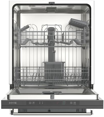 HYE Dishwasher - Integrated Dishwasher With 14 Place Settings, 60cm, Full Size & Built-In Design, Silver, ECO Program, Quick Wash, Quiet Operation (49 dB) - DW01B14PS19