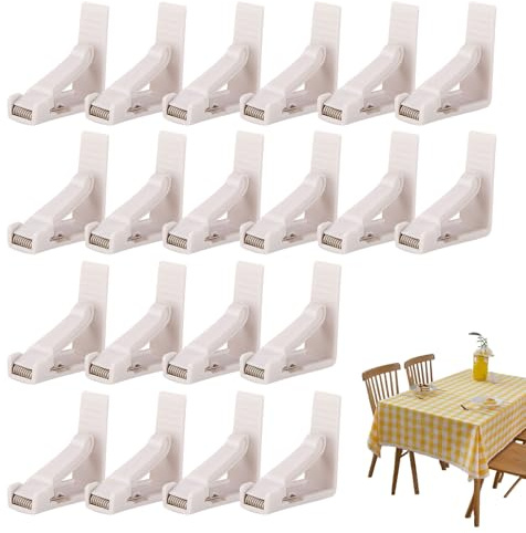 Hitburu Sujetamanteles - 20 Piezas Pinzas para Cubremesas de Picnic,Abrazaderas Antiviento para Cubiertas de Restaurante Cena Familiar - Fiestas Navidad Cumpleaños Bodas