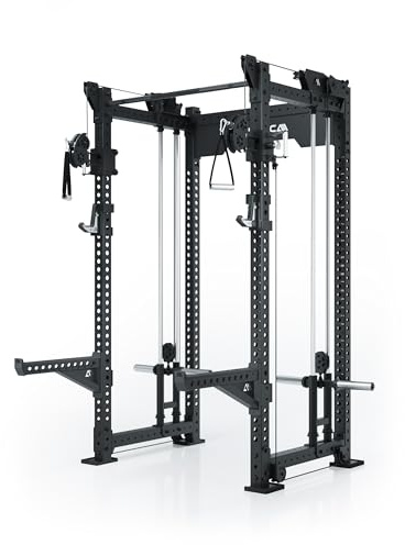 ATLETICA R8 Bradley Power Rack | Plate Loaded | Entraîneur fonctionnel avec élément Power Rack et station de traction à plaque | Extensible de manière modulaire avec Multipresse et Jammer Arms