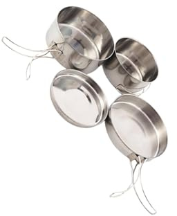 KIXZSAZ Ensemble de casseroles et poêles de camping en acier inoxydable pour cuisiner au feu bois, idéal pour les aventures en plein air et les repas autour du feu camp. Casserole compacte et portable