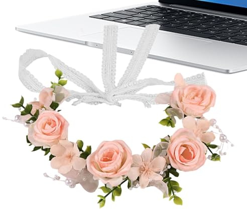 Blomhårband | realistiskt bekvämt elegant huvudbonad | blomkronor för kvinnor och flickor | för inomhus- och utomhusbruk, födelsedag, bröllop, nattvardsgång, festival, dekoration för