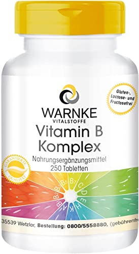 Vitamin B Komplex - 250 Tabletten - hochdosiert - mit 200μg Biotin & 150μg Folsäure - enthält alle B-Vitamine - vegan - 250 Tabletten - Großpackung | Warnke Vitalstoffe - Deutsche Apothekenqualität