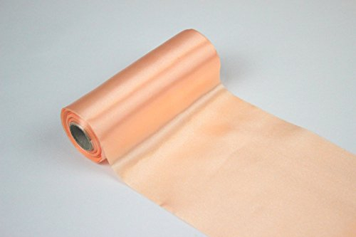 Stoff-Kollektion - Satin Tischläufer Meterware aus Polyester – Satin-Stoffrolle 12 cm breit & 9 m lang – Dekoratives Tischband für Hochzeiten, Geburtstage & besondere Anlässe - Apricot