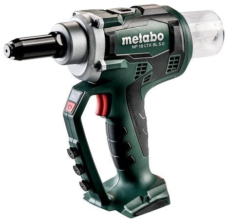 metabo NP 18 LTX BL 5.0 (619002840) Cordless Blind Rivet Gun 18V Li-Power in metaBOX 145 L, Green