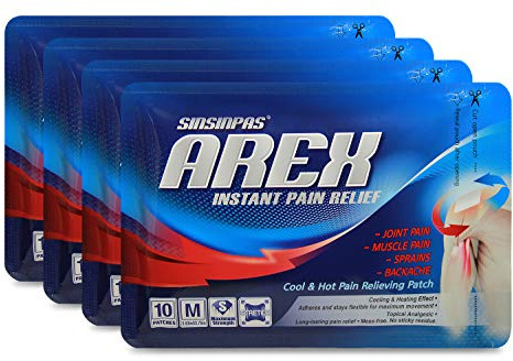 SINSINPAS AREX Cool & Hot Pain Relieving Patch, Medium 4 Pack (40 Patches Total)