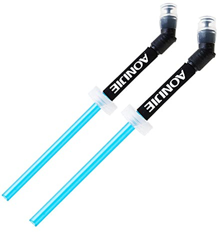 TPU Running Réservoir Flasque Gourde Souple Pliable Bouteille d'eau Souple en pour Sac d'hydratation Randonnée Marathon 250/450/500ml(Straw-2PCS)