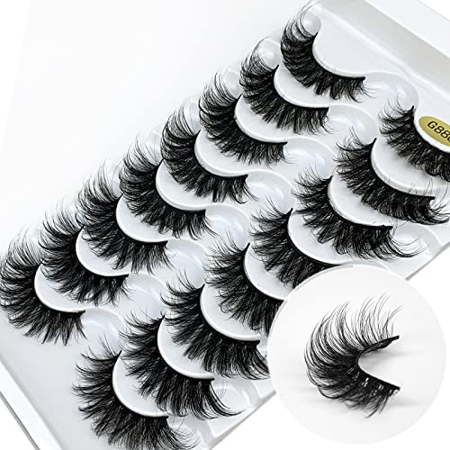KOKAY Faux cils 8 paires Cils artificiels Russian Strip Eyelashes False Lashes Fake Eyelashes DD Curl Réutilisables Fait à la main Doux (K006,17MM)